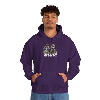 Meowdy Partner Cat Hoodie – Western Cowboy Cactus Desert Kitties Pullover