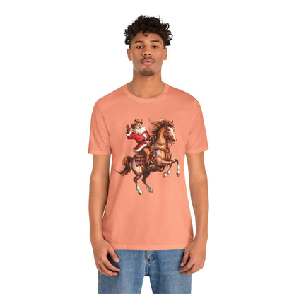 Cowboy Santa on Bucking Horse Shirt – Funny Western Rodeo Christmas Tee