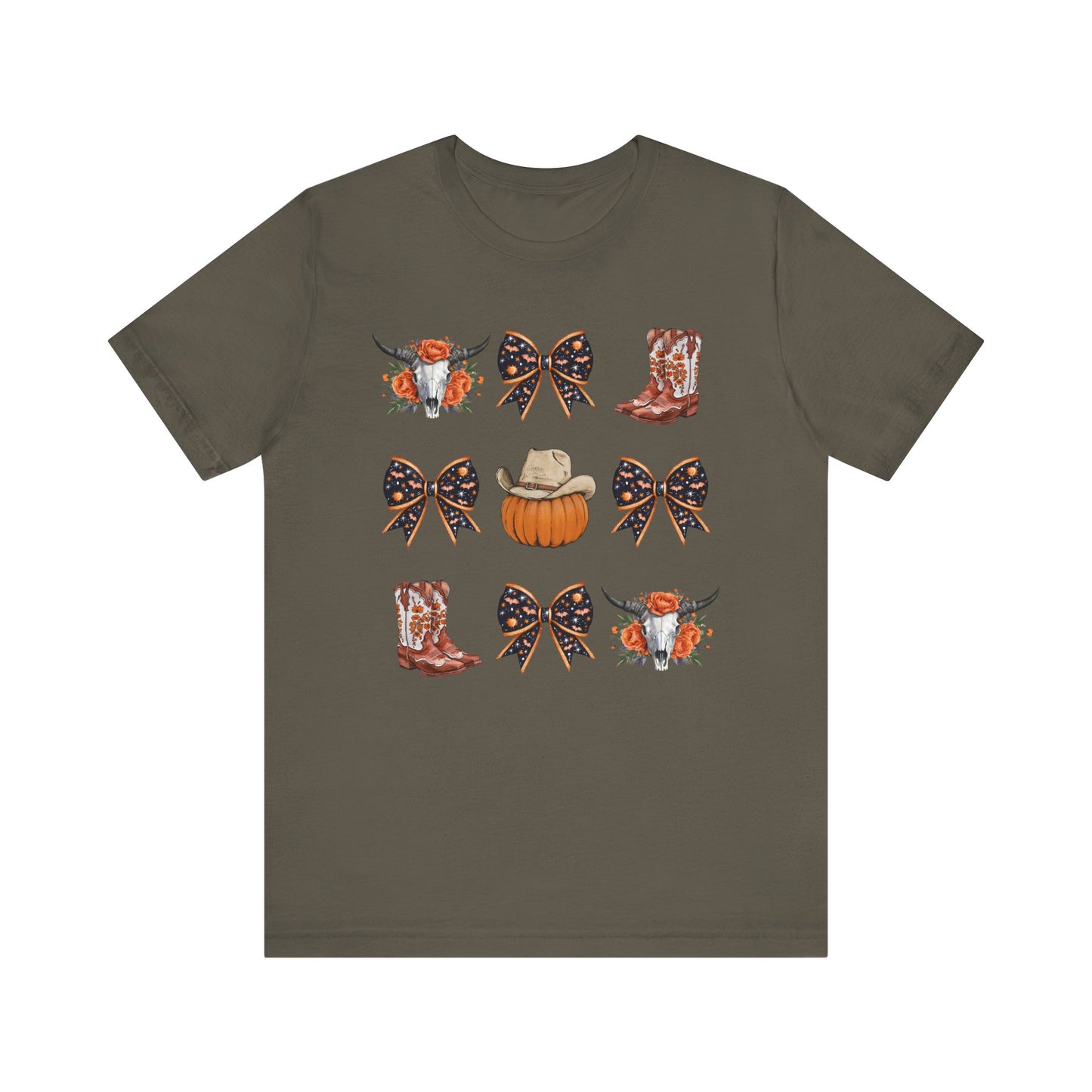 Western Halloween Cowgirl Shirt Boots & Pumpkin Skull Rodeo Tee