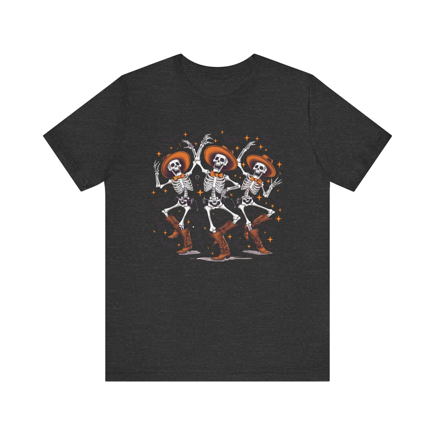 Dancing Skeleton Cowboy Western Rodeo Halloween Spooky Vibes T-Shirt