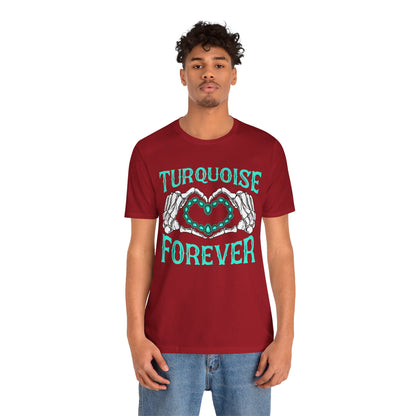 Western Turquoise Forever Shirt – Gemstone Skeleton Hand Heart Rodeo Tee