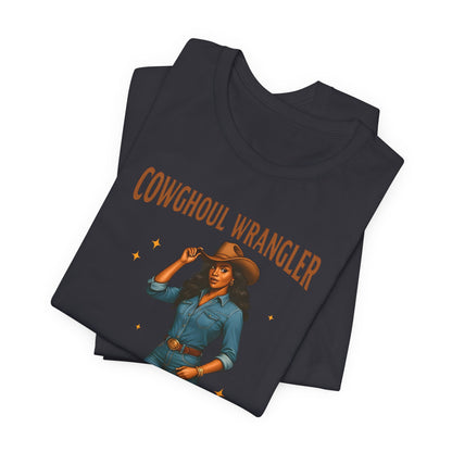 Cowghoul Wrangler Shirt Western Cowgirl Cowboy Ghost Halloween Tee, Spooky Rodeo Fall Outfit