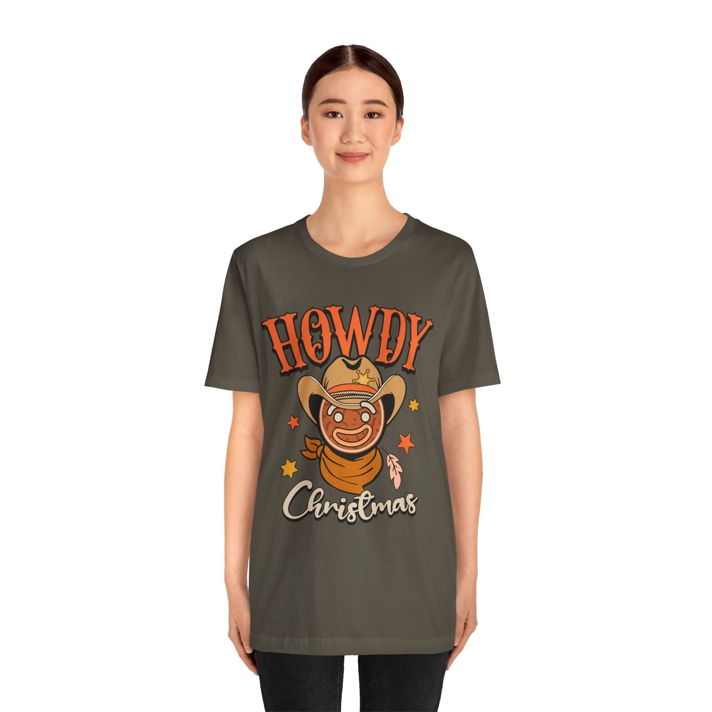 Christmas Howdy Cowboy Gingerbread Shirt – Funny Retro Western Holiday Pajama Tee