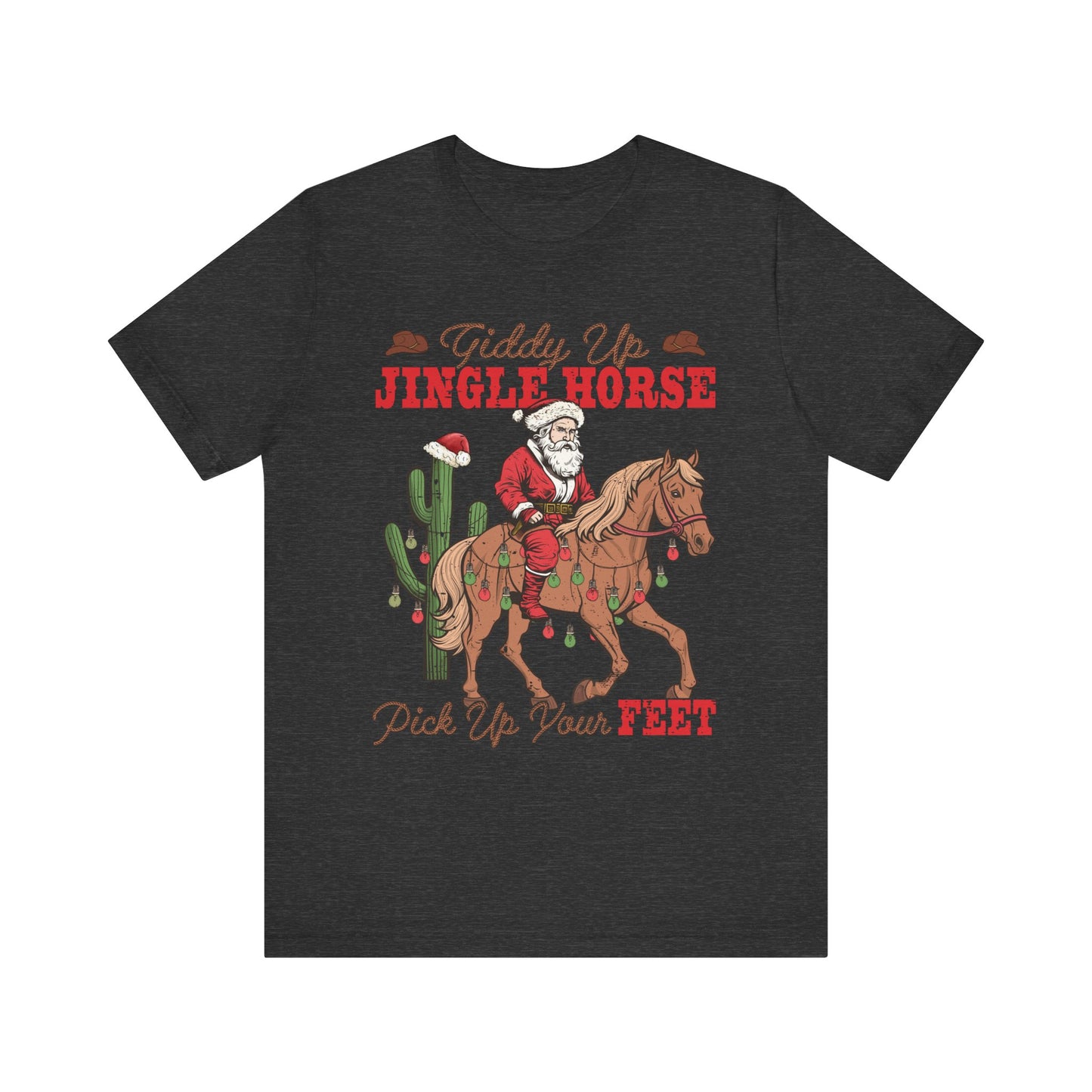 Giddy Up Jingle Horse Shirt – Retro Howdy Christmas Western Cowboy Holiday Tee