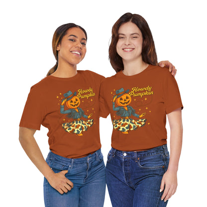 Howdy Pumpkin Shirt Cute Cowgirl Halloween Tee Western Fall Outfit for Women