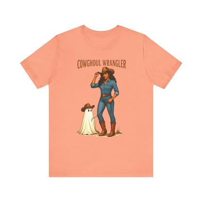 Cowghoul Wrangler Shirt Western Cowgirl Cowboy Ghost Halloween Tee, Spooky Rodeo Fall Outfit
