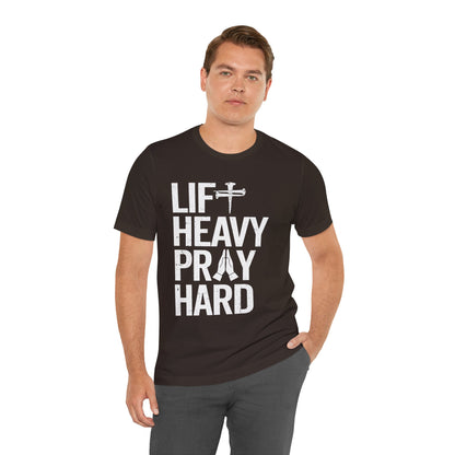 Lift Heavy Pray Hard Cross Nails Trendy Christ Gym Vintage T-Shirt