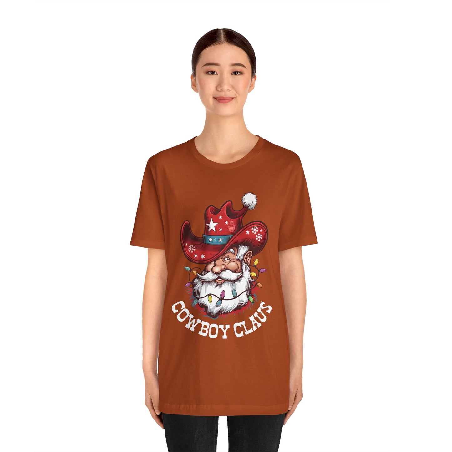 Cowboy Claus Shirt – Western Santa Hat Funny Cowboy Christmas Holiday Tee