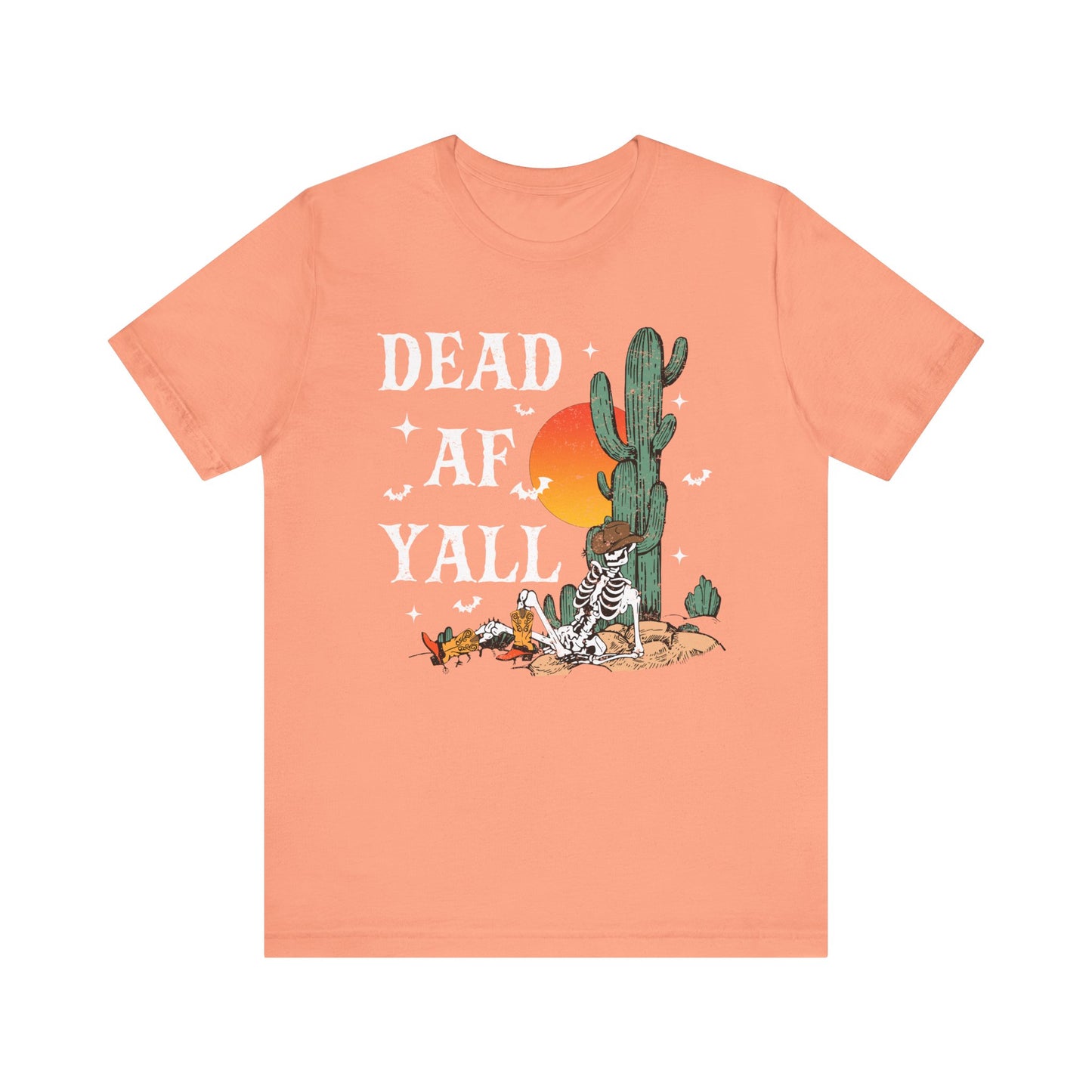 Dead AF Y’all Shirt – Western Skeleton Cowboy Spooky Halloween Tee