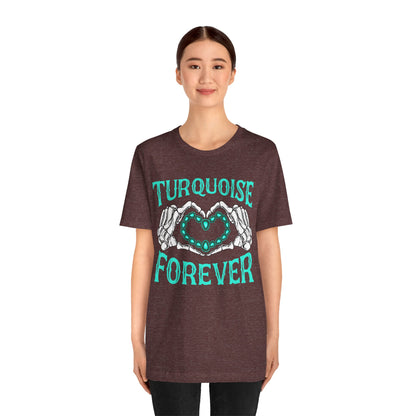 Western Turquoise Forever Shirt – Gemstone Skeleton Hand Heart Rodeo Tee