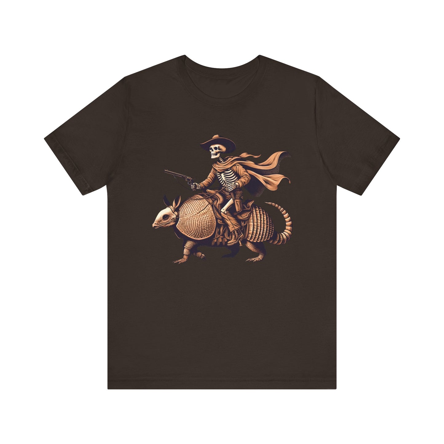 Cowboy Skeleton Riding Armadillo Shirt – Howdy Western Texas Rodeo Tee