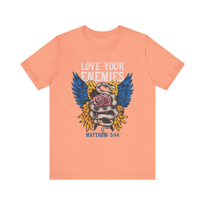 Love Your Enemies Shirt – Christian Matthew 5:44 Angel Wings Scripture Faith Tee
