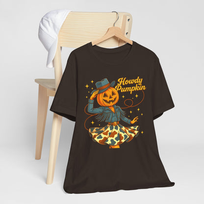 Howdy Pumpkin Shirt Cute Cowgirl Halloween Tee Western Fall Outfit for Women