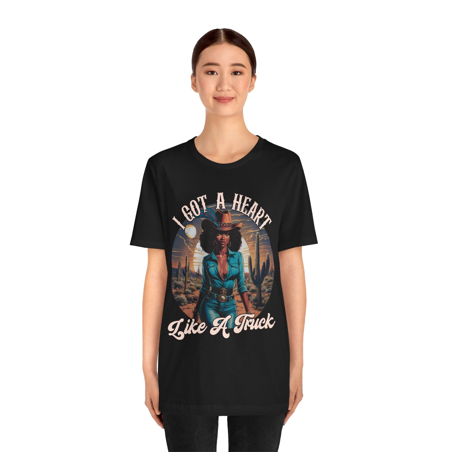 Heart Like A Truck Shirt – Black Cowgirl Christian Desert Western Tee