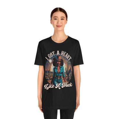 Heart Like A Truck Shirt – Black Cowgirl Christian Desert Western Tee