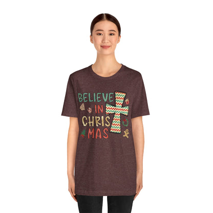 Believe in Christ-Mas Shirt – Retro Christian Jesus Vintage Holiday Faith Tee