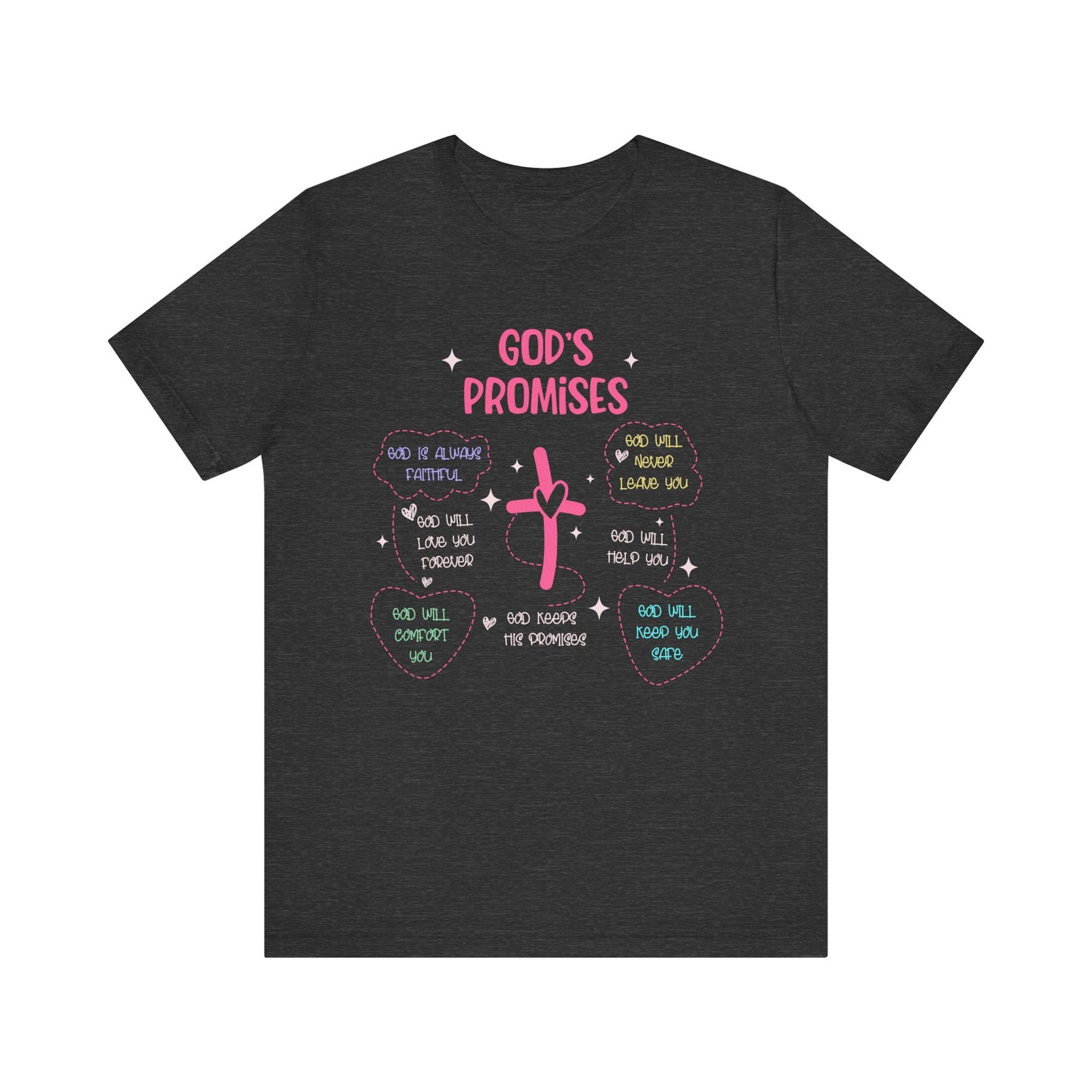 God’s Promise Shirt – Christian Rainbow Cross Bible Verse Faith Scripture Tee