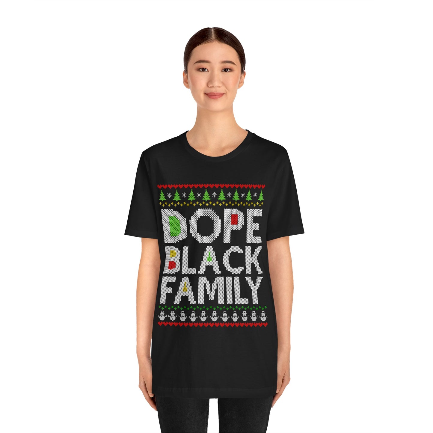 Dope Black Family Ugly Christmas Sweater – Afrocentric Holiday Shirt, Funny Matching Christmas Tee for Proud Black Families