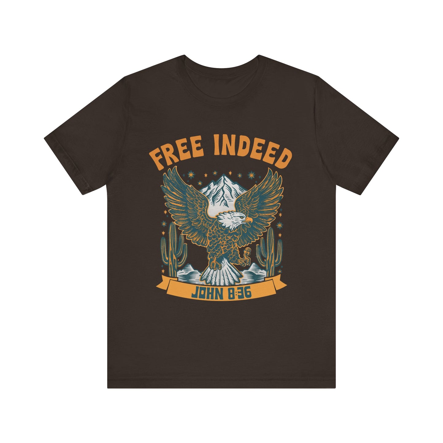 Free Indeed Shirt – Vintage John 8:36 Christian Eagle Bible Prayer Tee