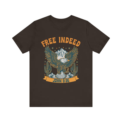 Free Indeed Shirt – Vintage John 8:36 Christian Eagle Bible Prayer Tee