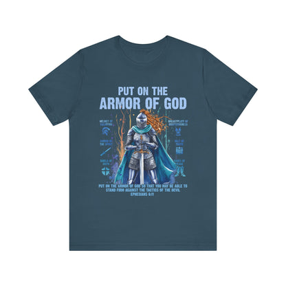 Put On the Armor of God Shirt – Christian Ephesians 6:11 Bible Verse Warrior Tee