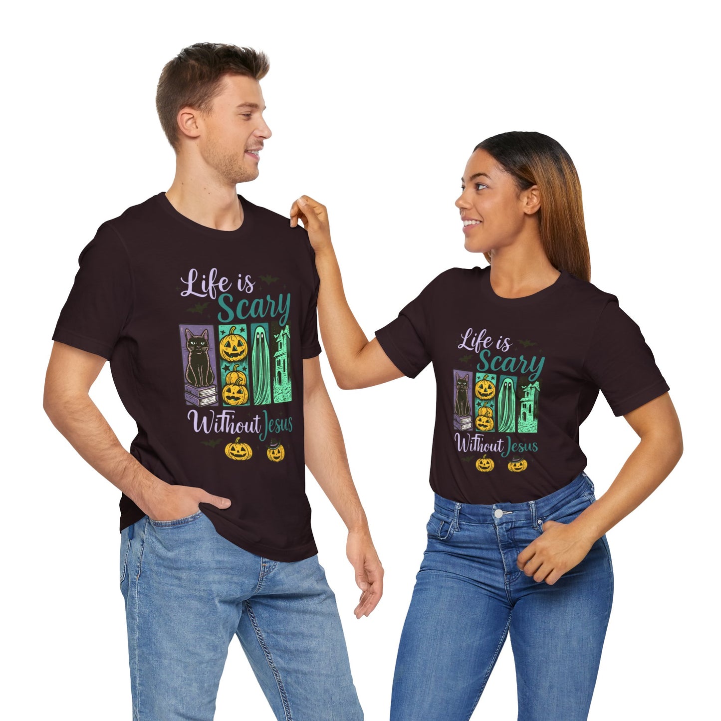 Life Is Scary Without Jesus Shirt – Christian Retro Halloween Faith Tee