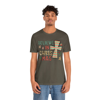 Believe in Christ-Mas Shirt – Retro Christian Jesus Vintage Holiday Faith Tee