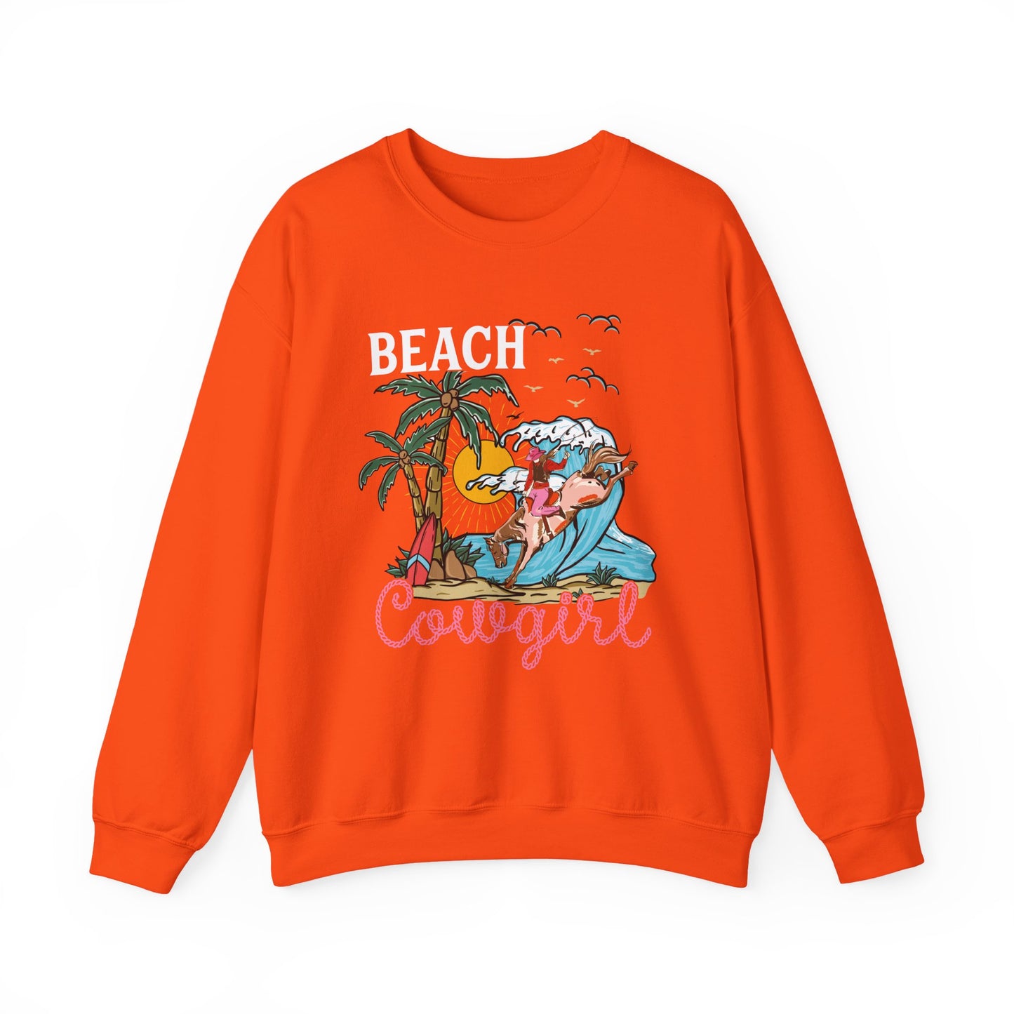 Beach Cowgirl Sweatshirt – Tropical Palm Tree Western Rodeo Texas Pullover