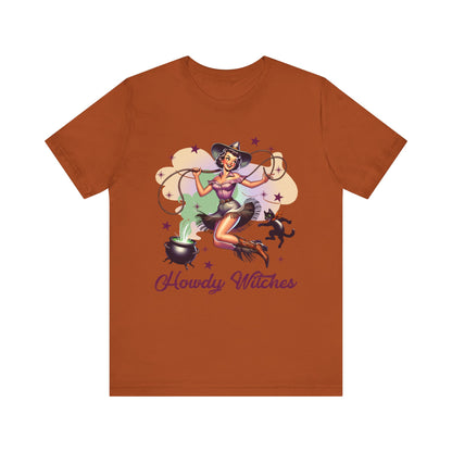 Howdy Witches Cowgirl Halloween Rodeo Western Black Cat T-Shirt