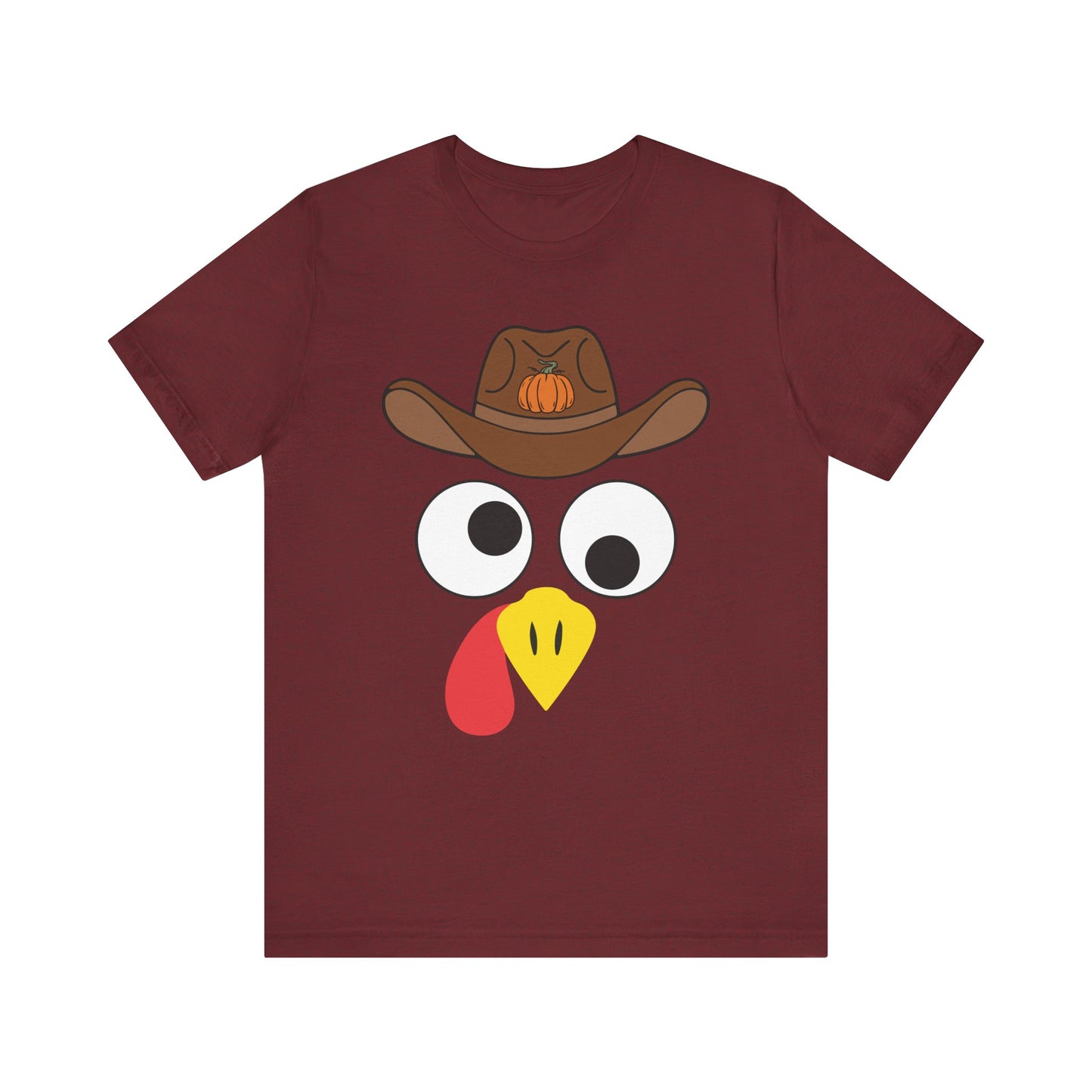 Thanksgiving Couples Turkey Face Shirt – Funny Cowboy & Cowgirl Matching Tee