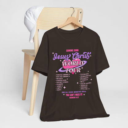 Jesus Christ World Tour Shirt – End Times Inspired Christian Coming Soon Tee