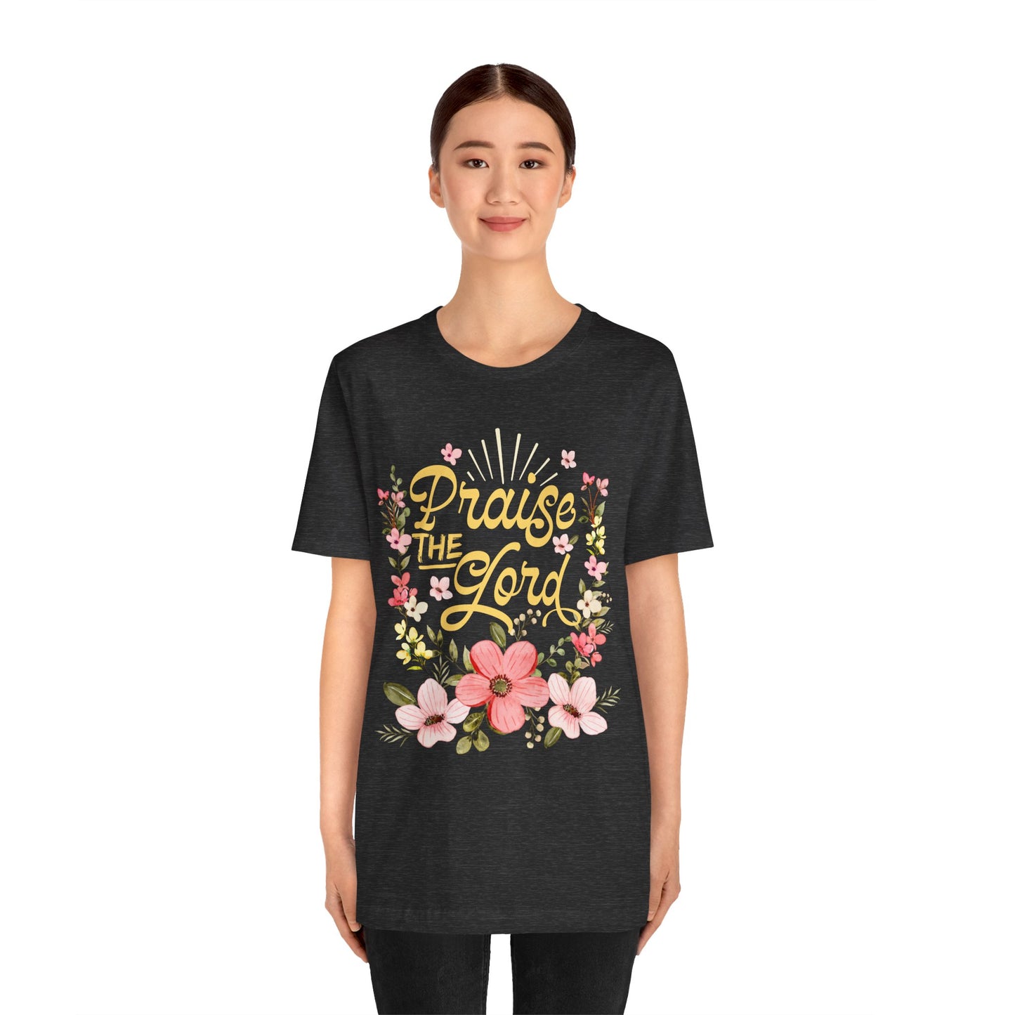 Praise the Lord Shirt – Christian Worship Groovy Retro Daisy Floral Faith Tee