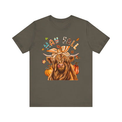 Hay Fall Highland Cow Shirt – Thankful Heifer Cute Farm Girl Thanksgiving Tee