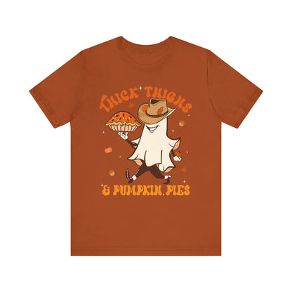 Thick Thighs Pumpkin Pies Shirt – Funny Howdy Ghost Western Halloween Tee