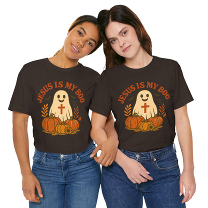 Jesus Is My Boo Shirt – Cute Christian Ghost Pumpkin Halloween Faith Tee