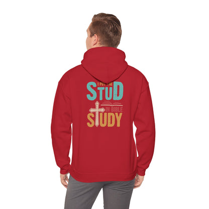 I Put the Stud in Bible Study Hoodie – Fun Christian Faith Cross Pullover