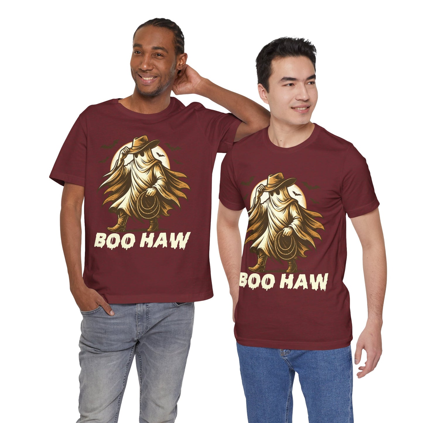 Boo Haw Shirt Ghost Cowboy Western Halloween Tee, Funny Rodeo Spirit Fall Outfit