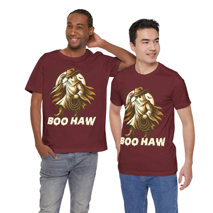 Boo Haw Shirt Ghost Cowboy Western Halloween Tee, Funny Rodeo Spirit Fall Outfit