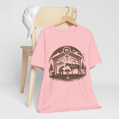 Praying Cowboy Christmas Shirt – Western Nativity Christian Holiday Tee