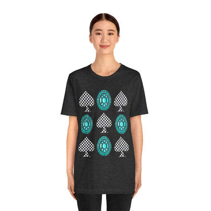 Western Turquoise Stone Shirt – Gemstone Playing Card Texas Rodeo Tee