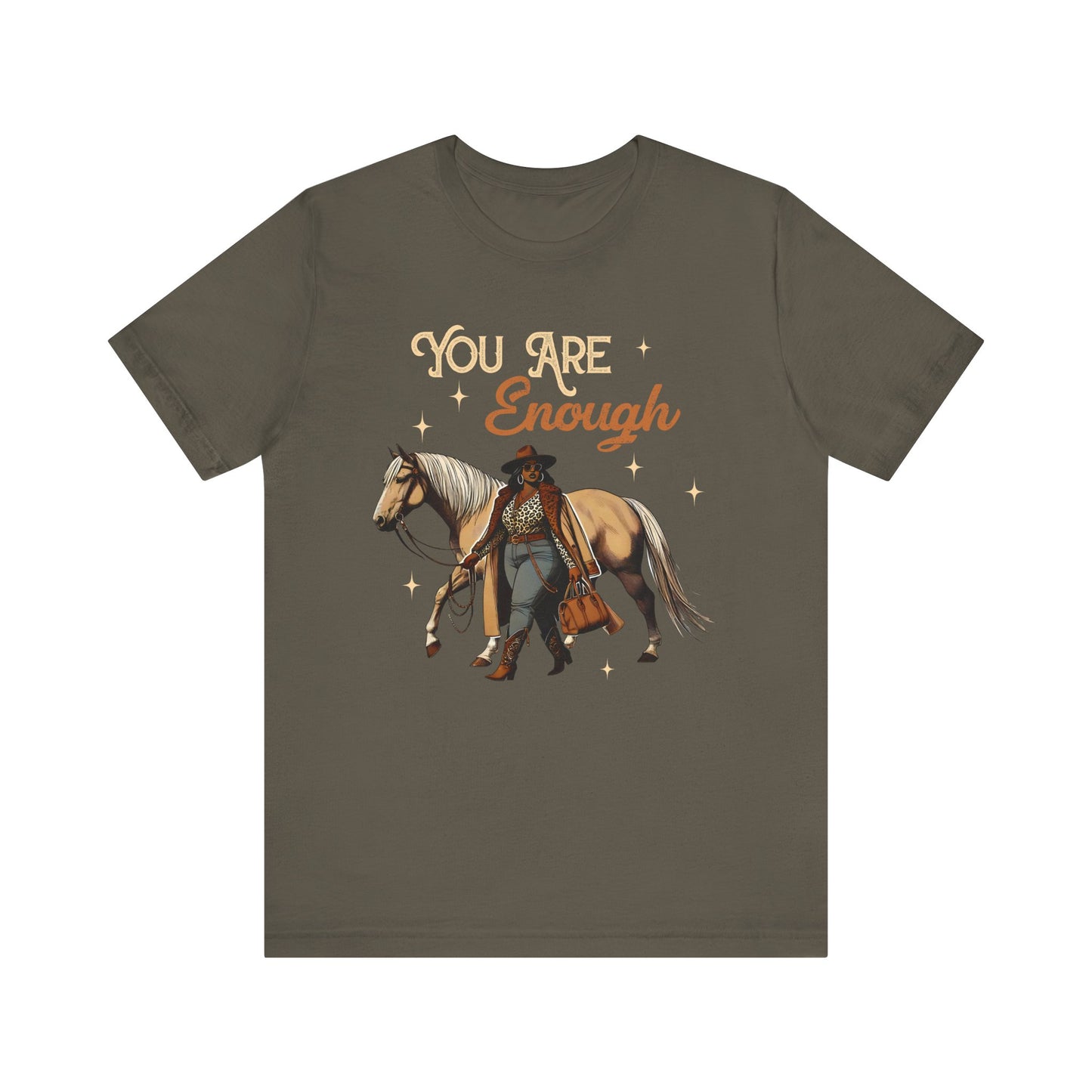 You Are Enough Shirt – Christian Bible Black Cowgirl Western Texas Tee