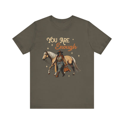 You Are Enough Shirt – Christian Bible Black Cowgirl Western Texas Tee