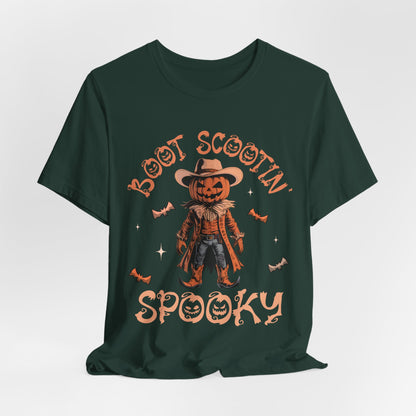 Boot Scootin’ Spooky Shirt – Funny Cowboy Pumpkin Head Western Halloween Tee
