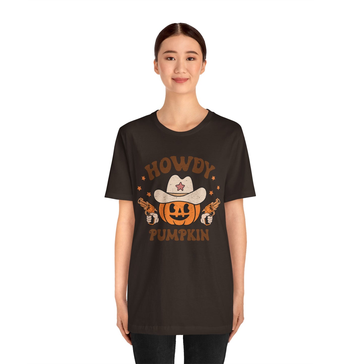 Howdy Pumpkin T-Shirt, Retro Western Cowboy Cowgirl Halloween Tee