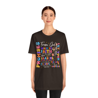 Walk by Faith Not by Sight Shirt – Christian 2 Corinthians 5:7 Groovy Scripture Tee