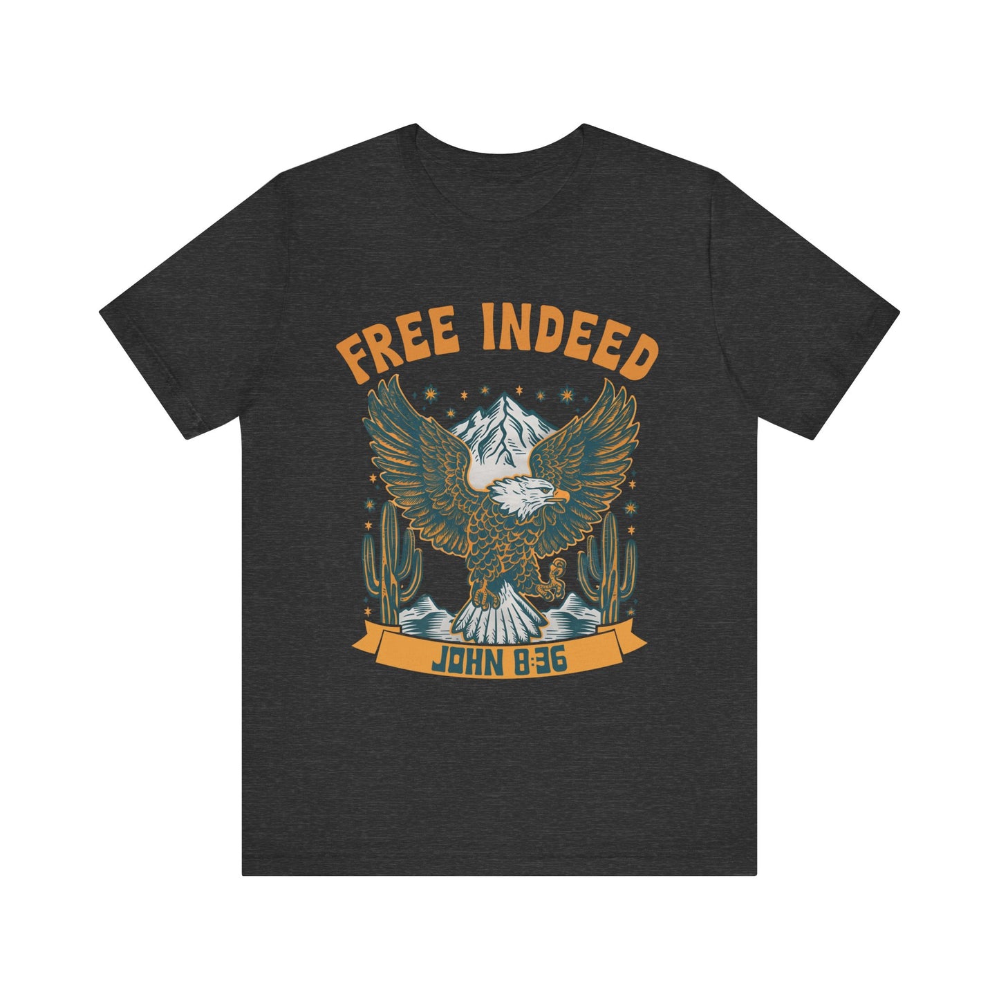 Free Indeed Shirt – Vintage John 8:36 Christian Eagle Bible Prayer Tee