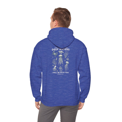 Deep Waters Hoodie – Isaiah 43:2 Christian Ocean Bible Verse Pullover