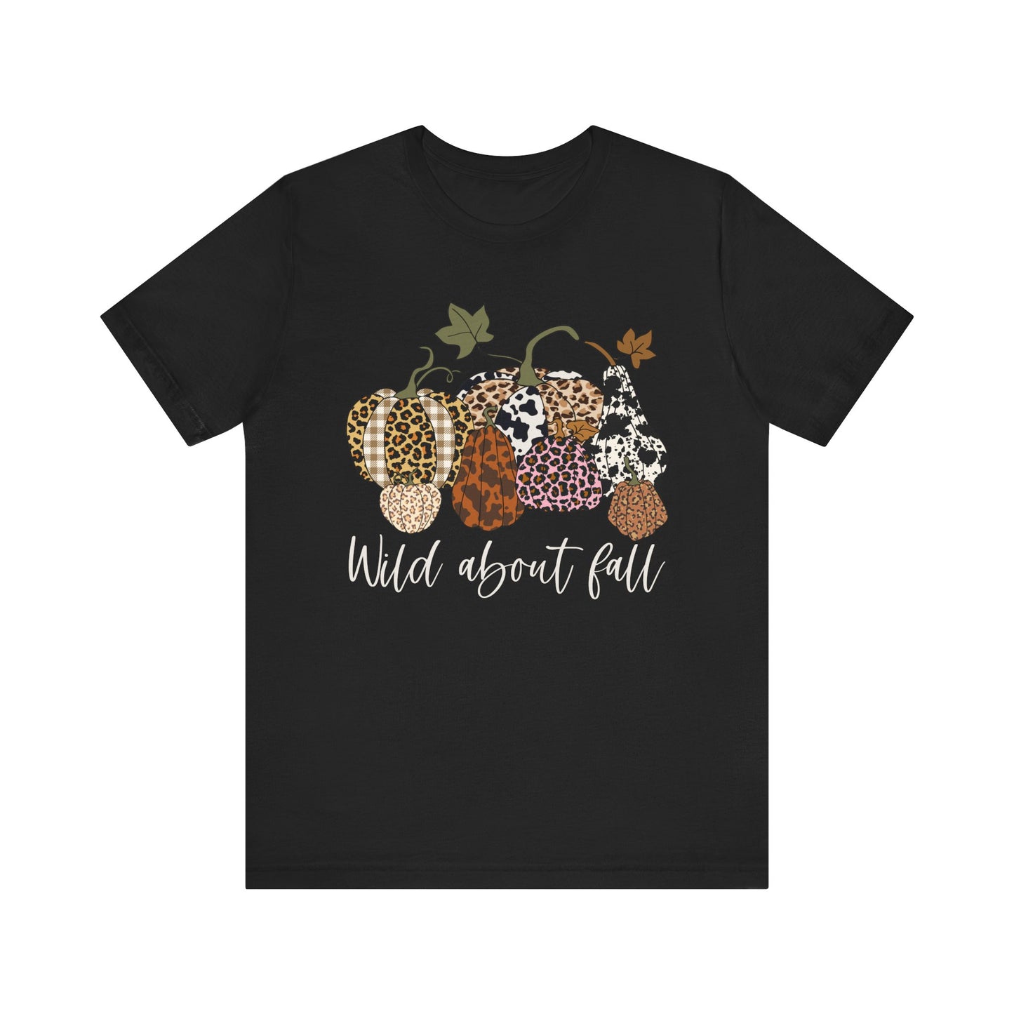 Wild About Fall Shirt – Pumpkin Leopard Plaid Autumn Thanksgiving Tee