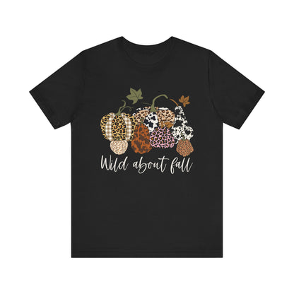 Wild About Fall Shirt – Pumpkin Leopard Plaid Autumn Thanksgiving Tee