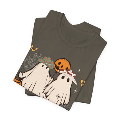 Ghostal Coastal Cowgirl T-Shirt, Western Ghost Halloween Tee, Spooky Cute Rodeo Shirt